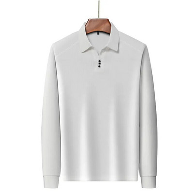 Keskealiste meeste sügisene lahtikäiv krae lahtine suures suuruses POLO särk Luksuslik äri pikkade varrukatega särk meeste golfiriided