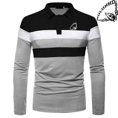 Kevadsuvi meeste pikkade varrukatega trükitud polosärk