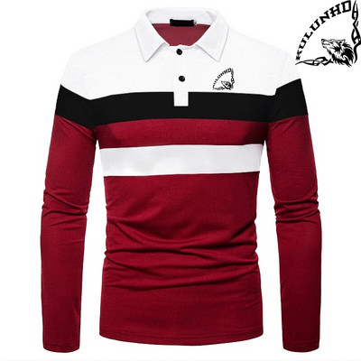 Kevadsuvi meeste pikkade varrukatega trükitud polosärk