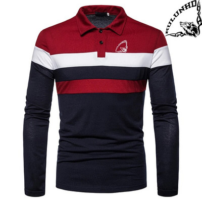 Kevadsuvi meeste pikkade varrukatega trükitud polosärk