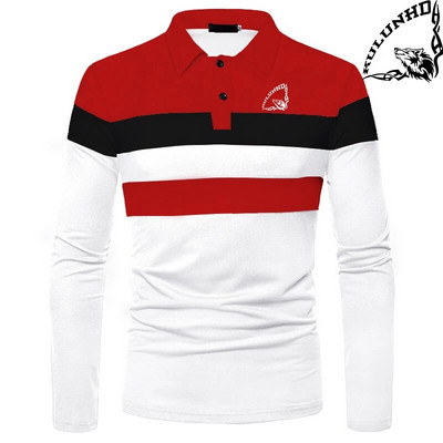 Kevadsuvi meeste pikkade varrukatega trükitud polosärk