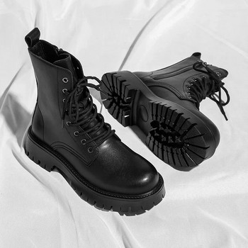 Martin Boots Ανδρικά παπούτσια Μαύρα Cargo Wear βρετανικού στυλ Casual δερμάτινες μπότες Ανδρικές αντιολισθητικές μπότες πλατφόρμας Zapatos Hombre