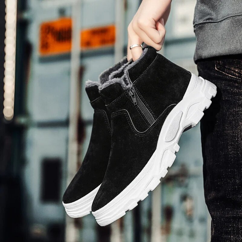 Meeste talvesaapad High Top Plus Velvet Outdoor Soovitatav ümmargune nina elastne Mugav veekindel libisemisvastane kulumiskindel