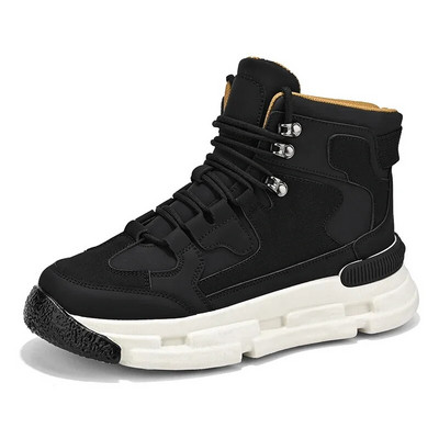 Meeste saapad kõrge ülaosaga ümmarguse ninaga sportlikud libisemisvastased veekindlad kulumiskindlad platvormid väljas, soovitatavad, mugavad, kõik sobivad