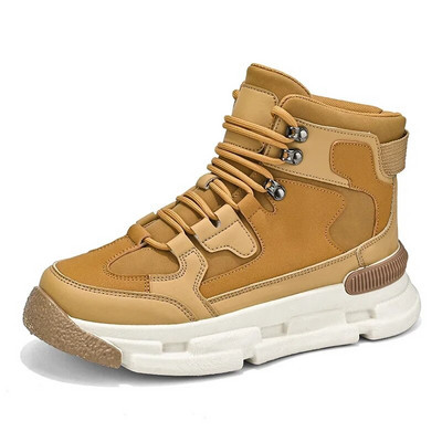 Meeste saapad kõrge ülaosaga ümmarguse ninaga sportlikud libisemisvastased veekindlad kulumiskindlad platvormid väljas, soovitatavad, mugavad, kõik sobivad