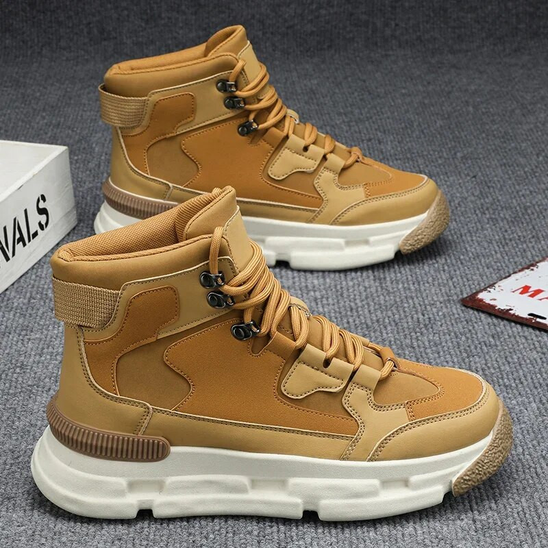 Meeste saapad kõrge ülaosaga ümmarguse ninaga sportlikud libisemisvastased veekindlad kulumiskindlad platvormid väljas, soovitatavad, mugavad, kõik sobivad