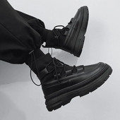 Rudens žiema Nauja mada Anglijos stiliaus Vyriški batai Patogūs Apvalūs Viduriniai Kulnai Suvarstomi Didinami Batai Neslystantys