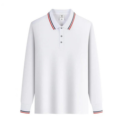 Uus moodne Solid meeste polosärk pikkade varrukatega kevadine vabaaja teesärk Korea stiilis meeste polosärk Trüki LOGO Custom