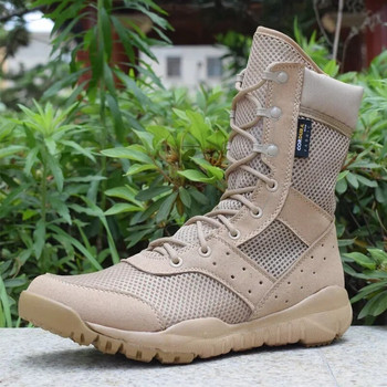 Ανδρικά παπούτσια εργασίας ελαφριά ανδρικά Combat Στρατιωτικές μπότες στρατού Lace Up Tactical Boot Fashion Mesh Μπότες μοτοσυκλέτας