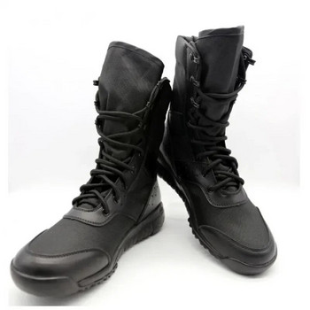 Мъжки работни обувки Леки мъжки бойни глезени Военни армейски ботуши Тактически ботуши с връзки Модни мрежести мотоциклетни ботуши