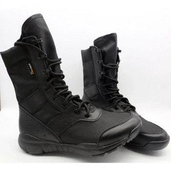 Мъжки работни обувки Леки мъжки бойни глезени Военни армейски ботуши Тактически ботуши с връзки Модни мрежести мотоциклетни ботуши