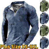 2023. aasta suvine meeste uus polosärk Moodne 3D-printimine vabaaja T-särk Revääriga tõmblukuga pikkade varrukatega õhuke, hingav polosärk