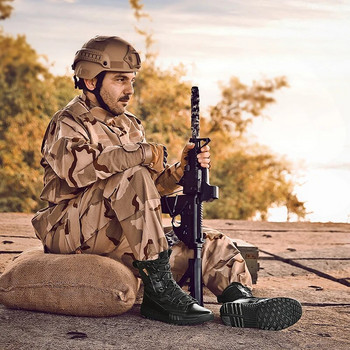 Мъжки маркови военни кожени ботуши Special Force Tactical Desert Combat Мъжки ботуши Външни обувки Боти до глезена Високи обувки