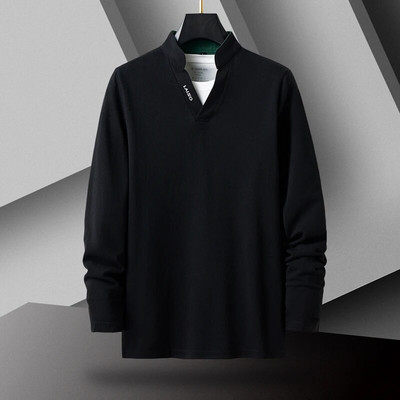 2023 m. naujos mados prekės ženklo polo marškinėliai Vyriški laisvalaikio korėjietiški vienspalviai viršutiniai marškinėliai ilgomis rankovėmis Vyriški vasariniai polo marškinėliai Vyriški marškinėliai 6XL 7XL