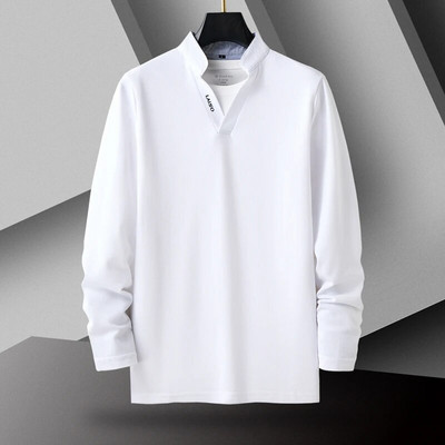 2023 m. naujos mados prekės ženklo polo marškinėliai Vyriški laisvalaikio korėjietiški vienspalviai viršutiniai marškinėliai ilgomis rankovėmis Vyriški vasariniai polo marškinėliai Vyriški marškinėliai 6XL 7XL