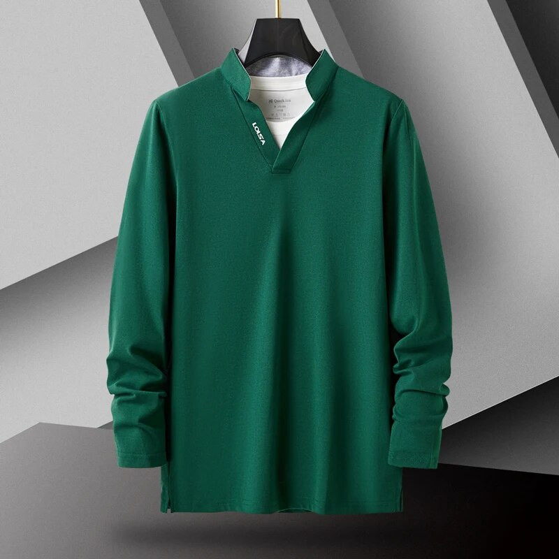 2023 m. naujos mados prekės ženklo polo marškinėliai Vyriški laisvalaikio korėjietiški vienspalviai viršutiniai marškinėliai ilgomis rankovėmis Vyriški vasariniai polo marškinėliai Vyriški marškinėliai 6XL 7XL