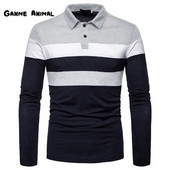 Uus meeste polosärk, pikkade varrukatega, kontrastset värvi T-särk Äririided Four Seasons tänavarõivad vabaaja mood Meeste hingavad topid