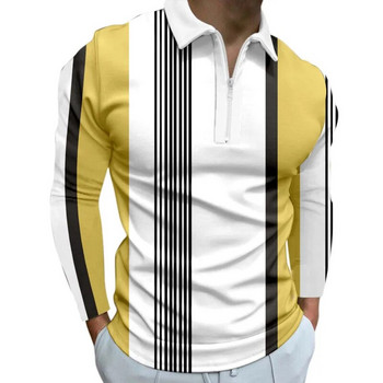 Популярни горещи разпродажби Есенни пролетни разтягащи се ципове с дълги ръкави Мъжки поло Бизнес дрехи Риза Тениски