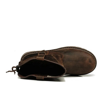 Ανδρικές μπότες Δερμάτινες Μπότες Ιππότη σε Plus Size Man Lace Up Ανδρικές μπότες Brithsh Μοτοσικλέτες για άνδρες Zapatos De Hombre