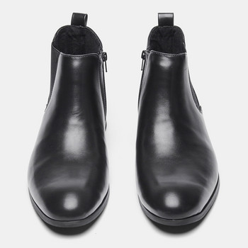 Ανδρικές μπότες Chelsea Μέγεθος 39-48 Fashion Δερμάτινες μπότες με φερμουάρ Άνετα μποτάκια για άνδρες #DX213