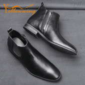 Suurused 39-48 Meeste Chelsea saapad lukuga Fashion Nahast poolsaapad meestele #DX213