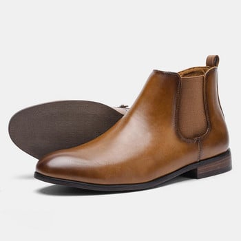 Μέγεθος 39-48 Ανδρικές μπότες Chelsea με φερμουάρ Fashion Leather Ankle boots for men #DX213
