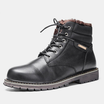 Μέγεθος 38-50 χειμερινές μπότες για άντρες Ζεστές άνετες μπότες χιονιού Full Grain ανδρικά χειμερινά παπούτσια #8815