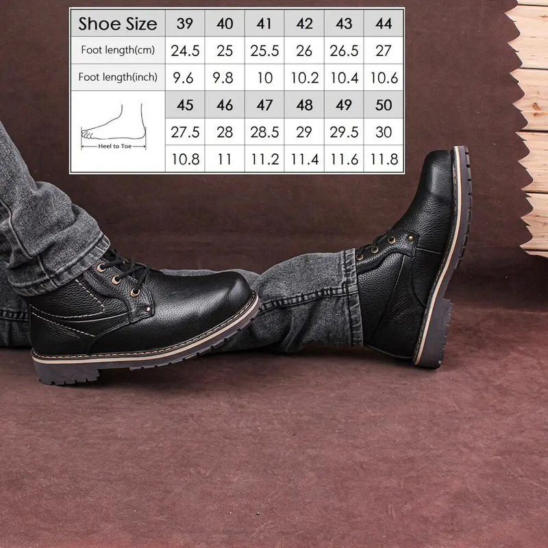 Suurus 38-50 nahast talvesaapad meestele Soojad mugavad lumesaapad täisnahast meeste talvejalatsid#8815