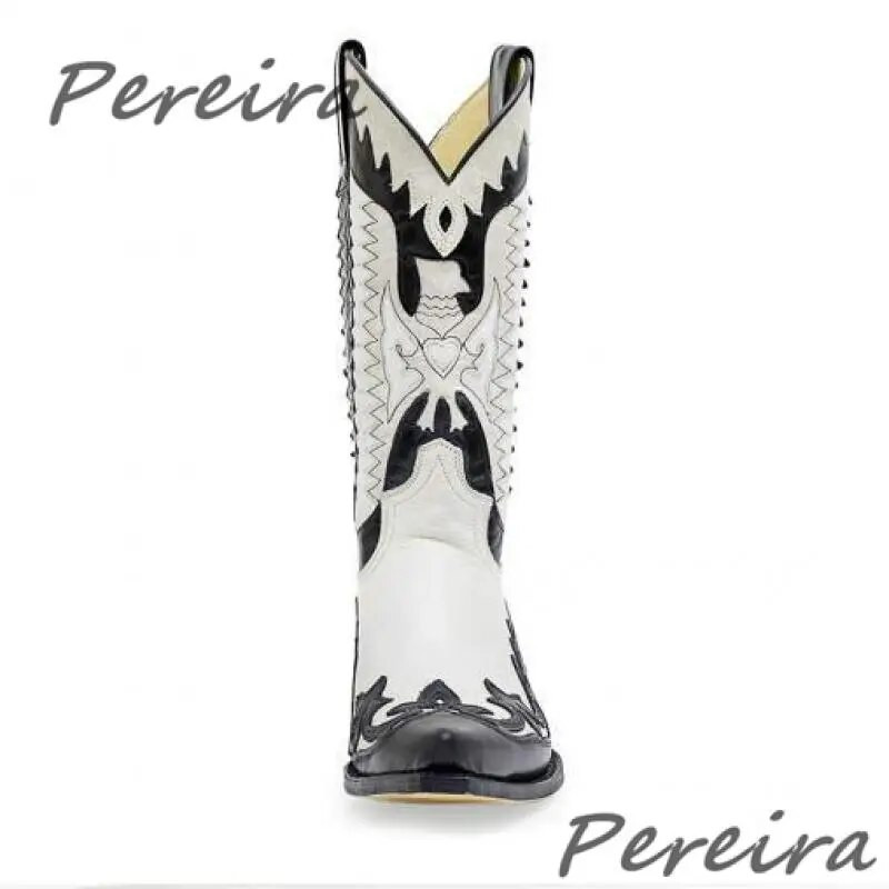 Segavärvid Tikand Chelsea saapad terava ninaga madala kontsaga valge must slaidiga sääre keskel Saapad Sügistalvised Western meeste kingad