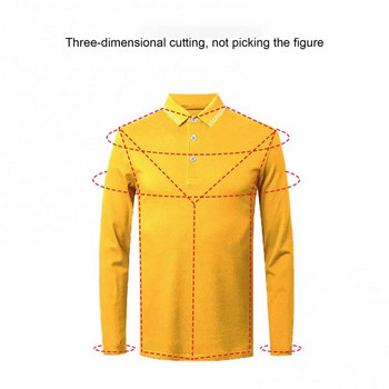 Висококачествена мъжка тениска с поло, есенна едноцветна тениска с дълги ръкави и дълги ръкави, тениска M-4XL за бизнеса