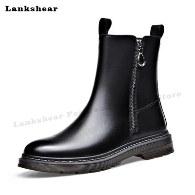 Meeste Chelsea Saapad Poolsaapad Dropshipping Nahk Meeste Poolsaapad Mugavad jalanõud meestele Meeste saapad Jalatsid Ümarsaapad