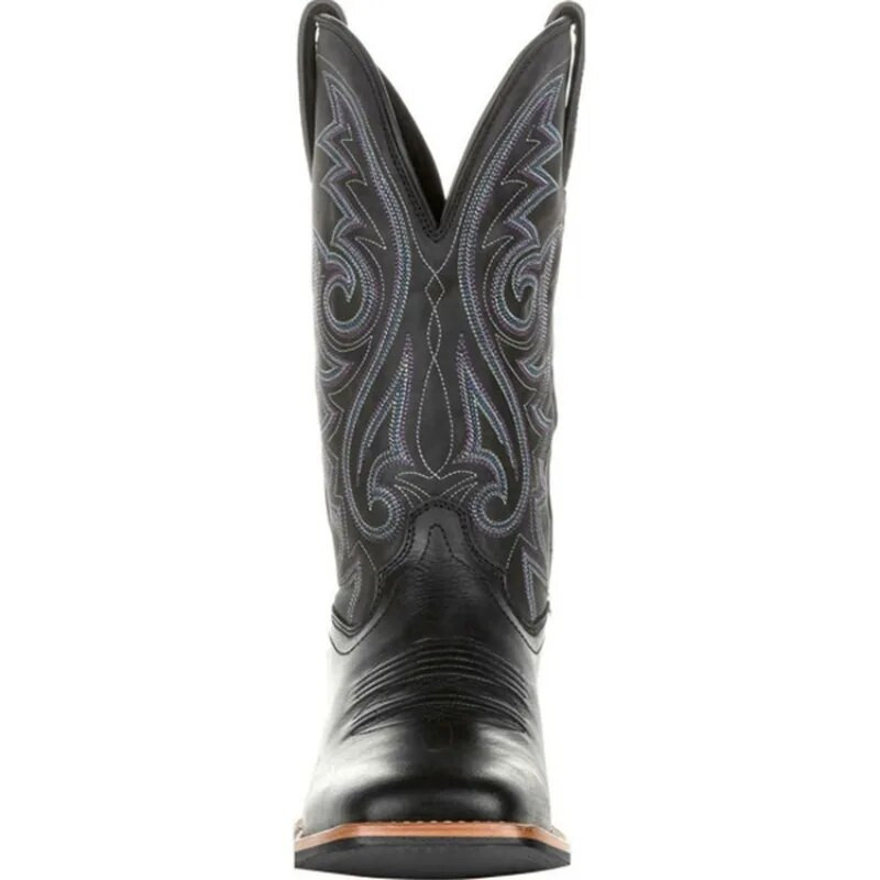 Ανδρικές μπότες Mid Calf Western Cowboy Μοτοσικλέτες Ανδρικές μπότες φθινοπώρου εξωτερικού χώρου PU Δερμάτινες τοτέμ Med-Calf Ανδρικά παπούτσια με ρετρό σχεδίαση