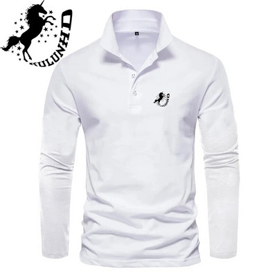 Proljetna i jesenska polo majica dugih rukava s printom osobnosti