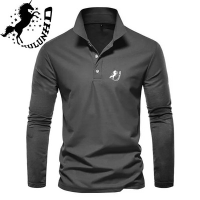 Proljetna i jesenska polo majica dugih rukava s printom osobnosti