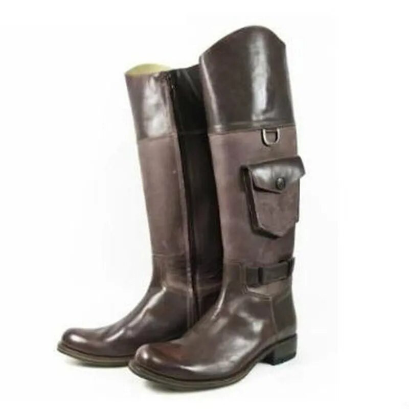 Vyriški vyriški vyriški batai aukštyn ant kelių senoviniai PU odos šilti didelio dydžio batai riteriai vyriški vyriški zapatos de hombres personlizarM1082