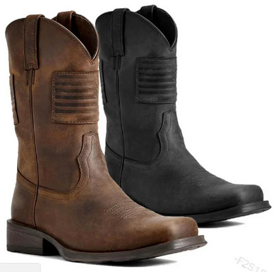 2023 Мъжки мъжки боти до глезена с нисък PU кожени големи размери есенни обувки за мъже винтидж zapatos de hombres personlizar zapatosSM0050