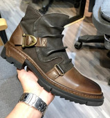 2023 Ανδρικά ματ ανδρικά PU δερμάτινα μποτάκια φλατ φθινοπωρινά μοδάτα ανδρικά παπούτσια zapatos de hombres personlizar zapatos SM0042