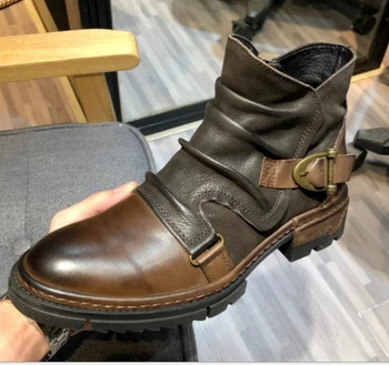 2023 Ανδρικά ματ ανδρικά PU δερμάτινα μποτάκια φλατ φθινοπωρινά μοδάτα ανδρικά παπούτσια zapatos de hombres personlizar zapatos SM0042