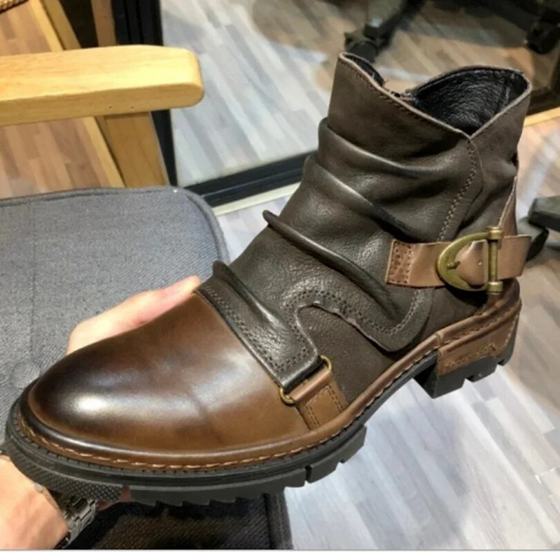 2023 Ανδρικά ματ ανδρικά PU δερμάτινα μποτάκια φλατ φθινοπωρινά μοδάτα ανδρικά παπούτσια zapatos de hombres personlizar zapatos SM0042