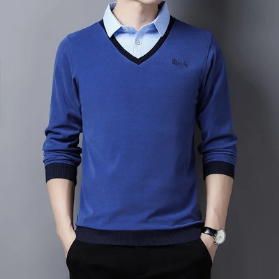 Uus saabumine mood meeste polosärk Veinpunane Sügis- ja kevadine võltsriietus, Korea õhuke särk Polo Para Hombre