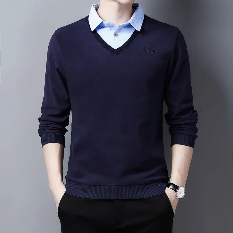 Uus saabumine mood meeste polosärk Veinpunane Sügis- ja kevadine võltsriietus, Korea õhuke särk Polo Para Hombre