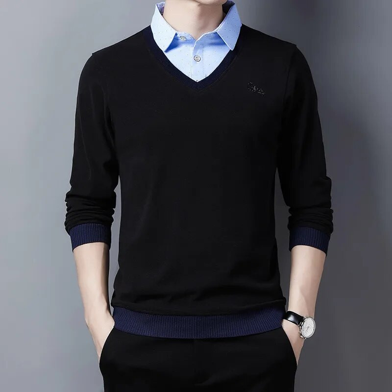 Uus saabumine mood meeste polosärk Veinpunane Sügis- ja kevadine võltsriietus, Korea õhuke särk Polo Para Hombre