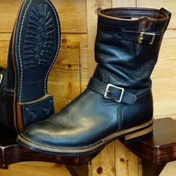 2023 Ανδρικές ανδρικές μπότες στη μέση της γάμπας συν μέγεθος χαμηλά τακούνια ζεστά παπούτσια ιππότη ανδρικό PU δέρμα zapatos de hombres personlizar zapatosM0861