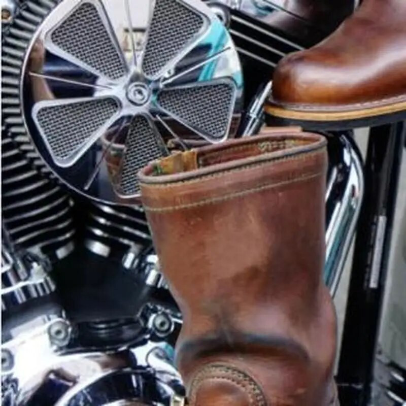 2023Meeste meeste pluss suuruses sääre keskosa saapad madala kontsaga soojad ratsukingad meeste PU-nahast zapatos de hombres personlizar zapatosM0861