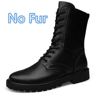 Meeste saapad Moodsad talvejalatsid Nahast soojad lumekingad Meeste karusnahast plüüsis Kõrge ülaosaga lumesaapad Sõjaväesaapad Suur suurus 36-52