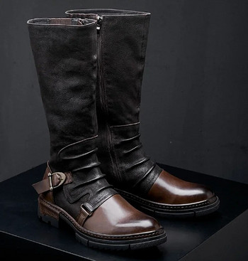 2023 Ανδρικές δερμάτινες μπότες PU με χαμηλά τακούνια ανδρικά παπούτσια plus size ανδρικά vintage zapatos de hombres personlizar zapatos SM0041