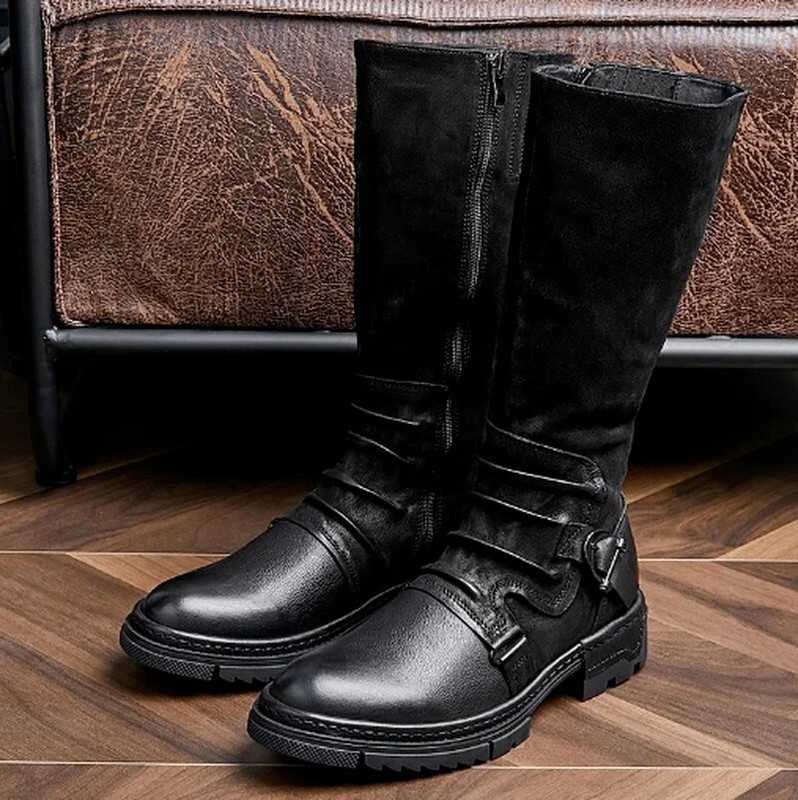 2023 Ανδρικές δερμάτινες μπότες PU με χαμηλά τακούνια ανδρικά παπούτσια plus size ανδρικά vintage zapatos de hombres personlizar zapatos SM0041
