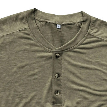 Ανδρικά μπλουζάκια Henley με γιακά με μακρυμάνικο μπλουζάκι με μαλακό άνετο μπλουζάκι για το φθινόπωρο