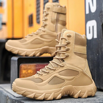 2023 Ποιοτικά χειμερινά ανδρικά μποτάκια Tactical Military Special Force Αδιάβροχα δερμάτινα Desert Work Shoes Ανδρικά Combat Army Ankle Boot