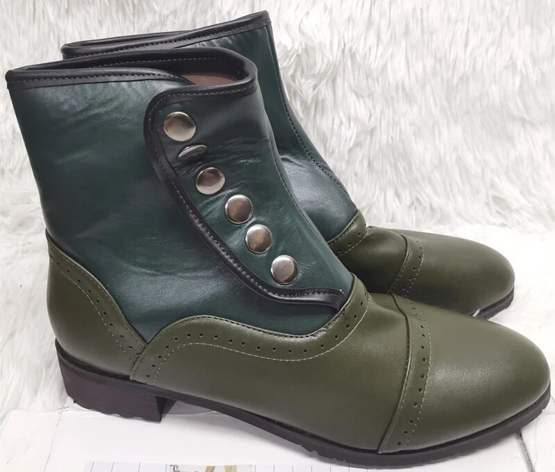 Γκρι Στρογγυλές Ανδρικές Κοντές Μπότες Μόδας Κουμπί Μικτά χρώματα Slip On Chelsea Boots Καθημερινά καθημερινά άνετα παπούτσια για πάρτι